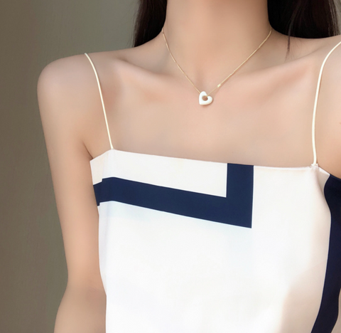 White Heart Necklace