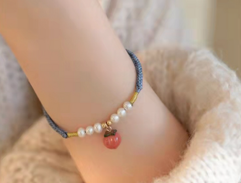 Persimmon Blue Braided Bracelet