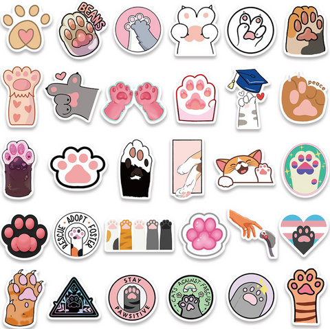 Cat Paws Vinyl Stickers 61pc