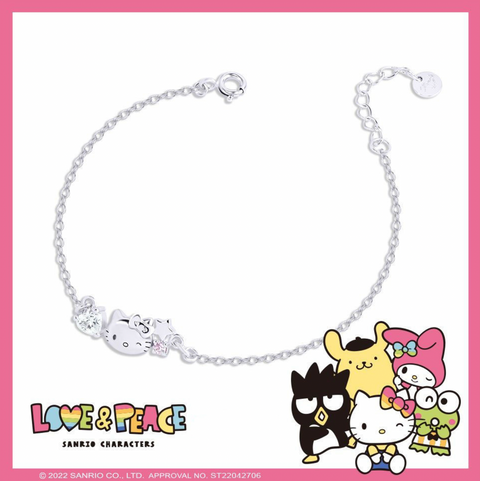 Winking Crystal KT Silver Bracelet