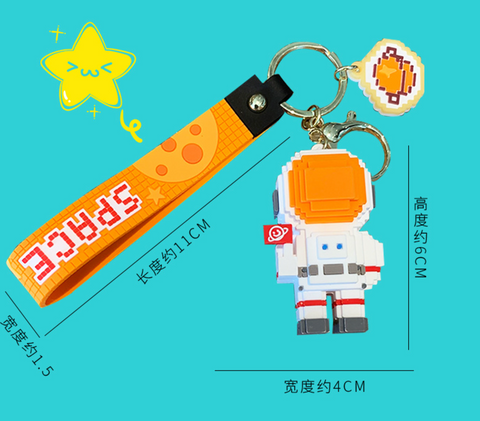 Space Pixel Astronaut Keychain