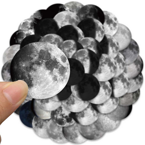 Moon Phases Vinyl Stickers 50pc