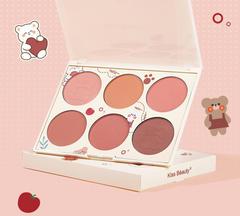 Kiss Beauty Six Color Blush Palette