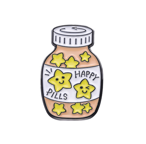 Happy Pills Bottle Pin
