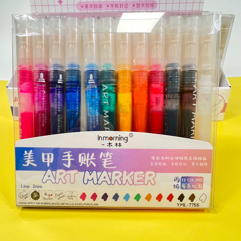 12 Set Color Nail Art Pen