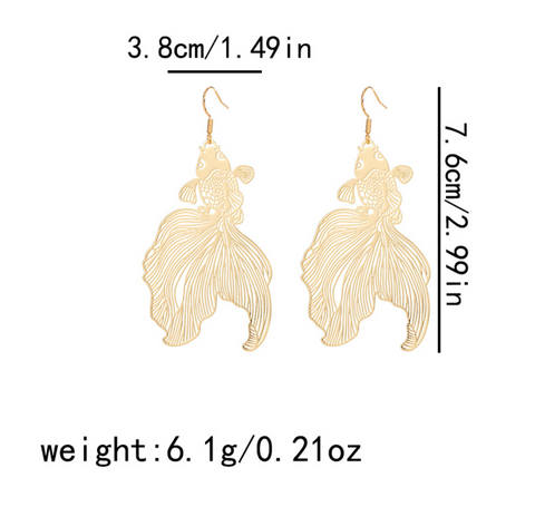 Goldfish Dangle Earring - Silver