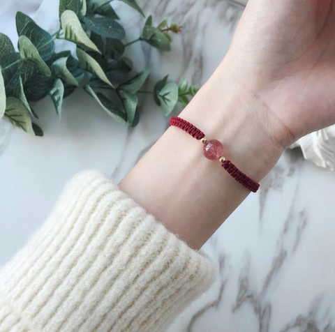 Red Braided Bead Bracelet