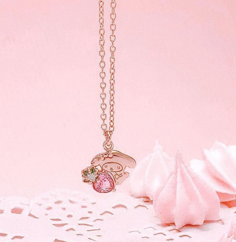 My Melody Strawberry Rose Gold Necklace
