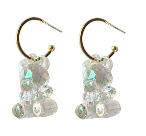 Clear Jelly Bear Earring