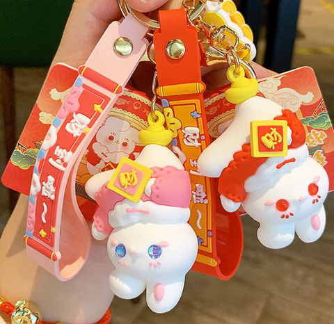Dancing Lunar Rabbit Keychain