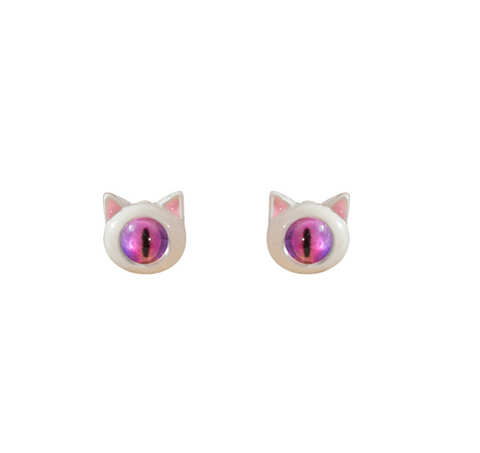 Purple Pink Monster Eye Stud Earring