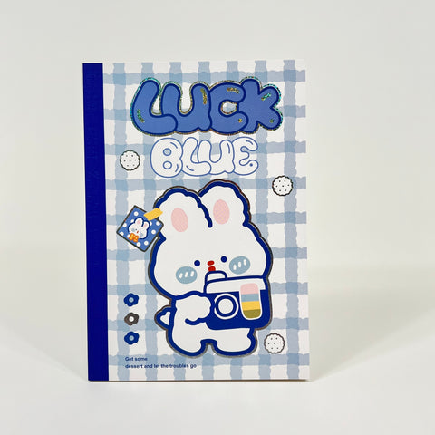 Lucky Blue Rabbit Blank Notebook