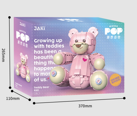 Cute Teddy Pink Bear Building Block