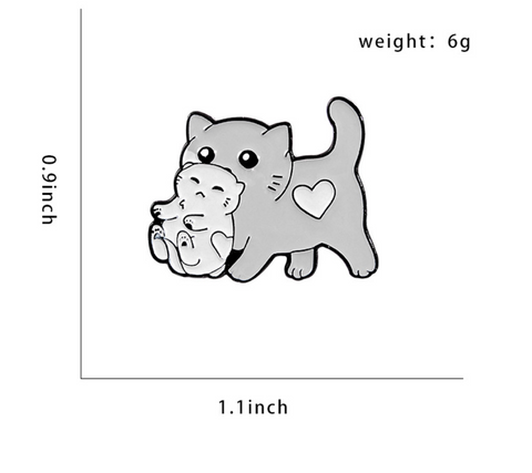 Cat and Kitten Pin
