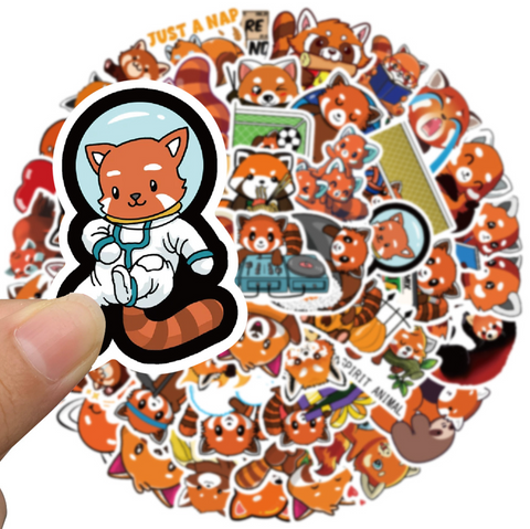 Red Panda Vinyl Sticker 50pc