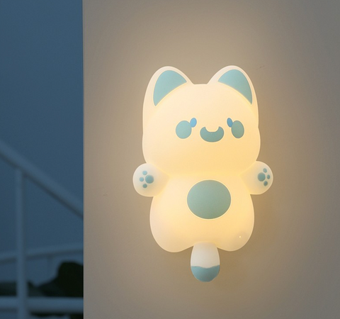 Screaming Cat Nightlight- Blue