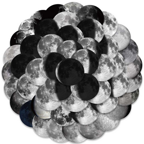 Moon Phases Vinyl Stickers 50pc
