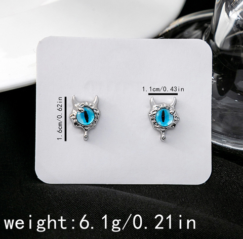 Blue Monster Eye Stud Earring