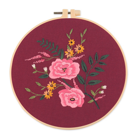 Blooming Flowers Embroidery DIY 20cm
