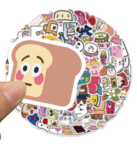 Cartoon Faces Stickers 50pc