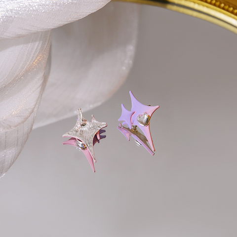 Purple Pink Star Stud Earring