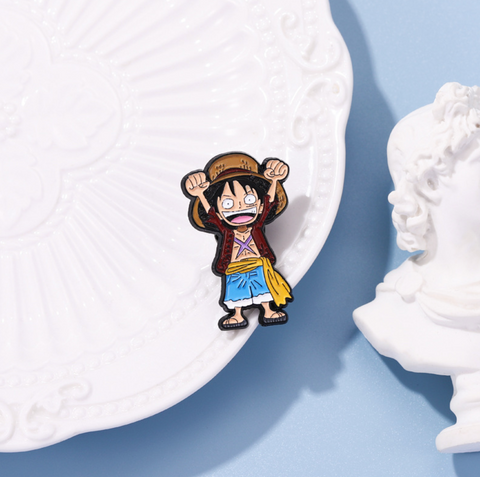 One Piece Luffy Raised Hands Pin