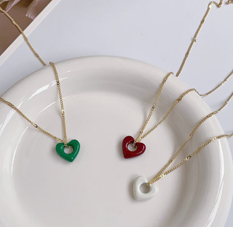White Heart Necklace