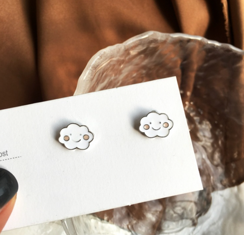 Smile Cloud Stud Earrings