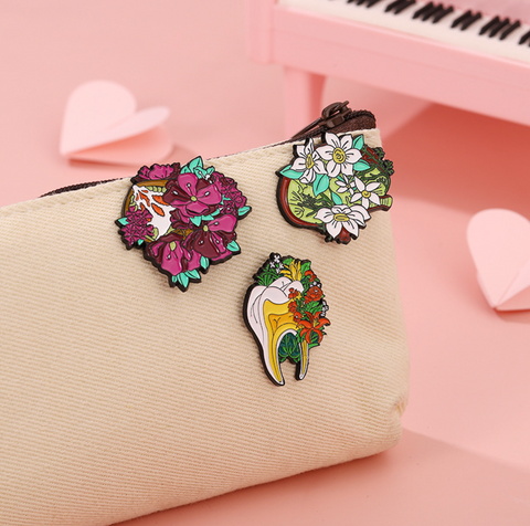 Female Flowers Pin