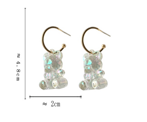 Clear Jelly Bear Earring