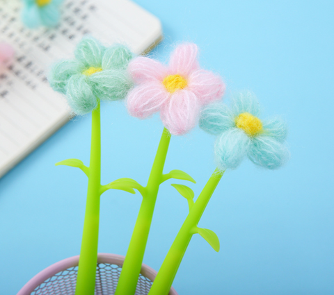 Yarn Flower Gel Ink Pen Black 0.5mm