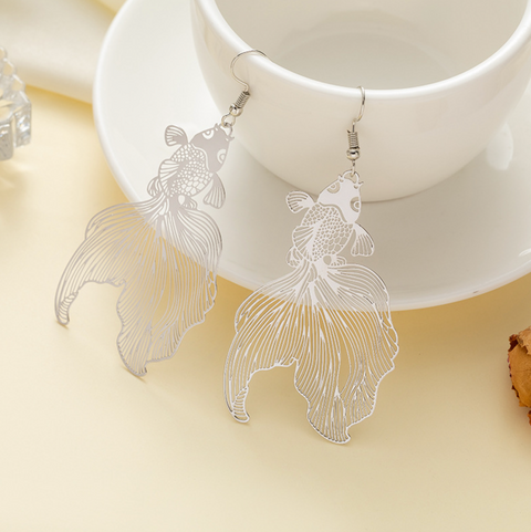 Goldfish Dangle Earring - Silver