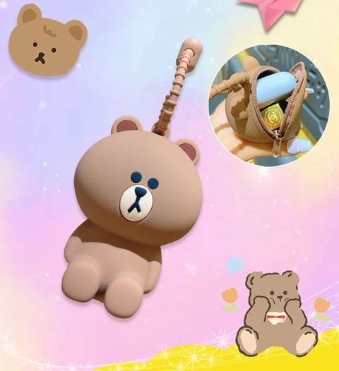 Line Friends Mini Pouch Storage Keychain