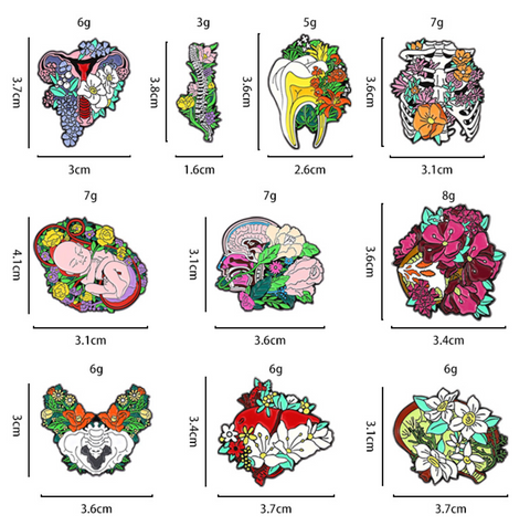Female Flowers Pin
