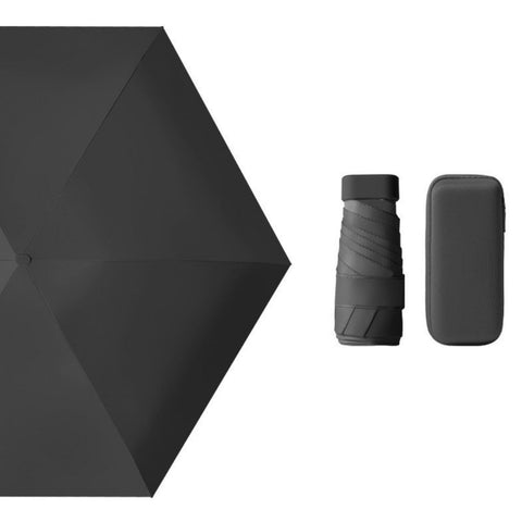 19" 6 Bone Color Fold Compact Umbrella with Case