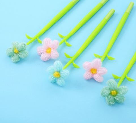 Yarn Flower Gel Ink Pen Black 0.5mm