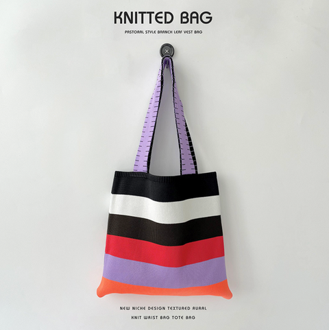 Stripe Knitted Tote
