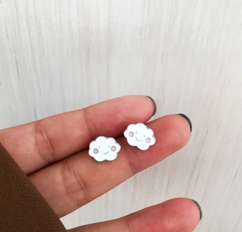 Smile Cloud Stud Earrings