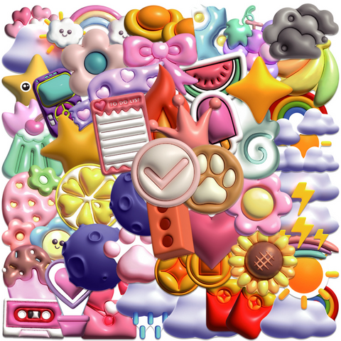 Bubble Stickers PVC Sticker Pack 50pc