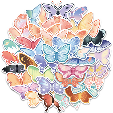 Butterfly Vinyl Sticker 40pc