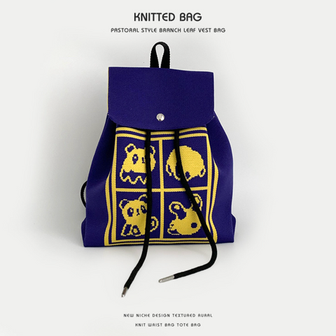 Knit Drawstring Backpack Small