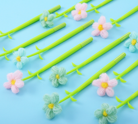 Yarn Flower Gel Ink Pen Black 0.5mm