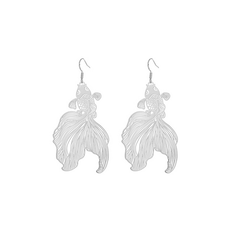 Goldfish Dangle Earring - Silver