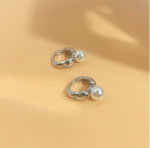 Pearl Hoops Earring