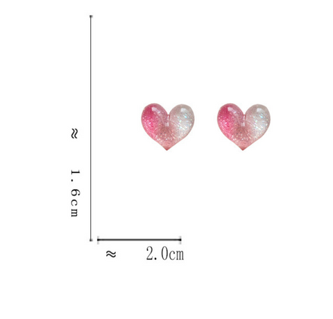 Pink Sparkle Heart Earring