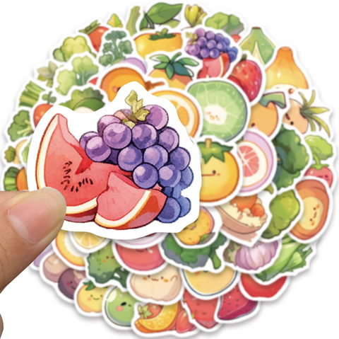 Cute Fruit and Vegetables Stickers 60pc
