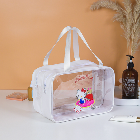 Sanrio Wet Dry Transparent Cosmetic Bag Double Zipper