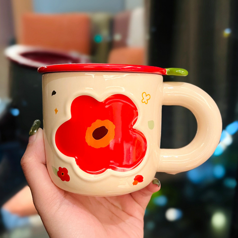 Bright Poppy Ceramic Mug
