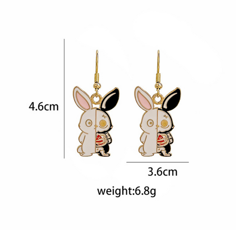 Skeleton Bunny Dangle Earring