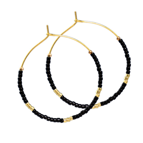 Rice Bead Hoop Earring